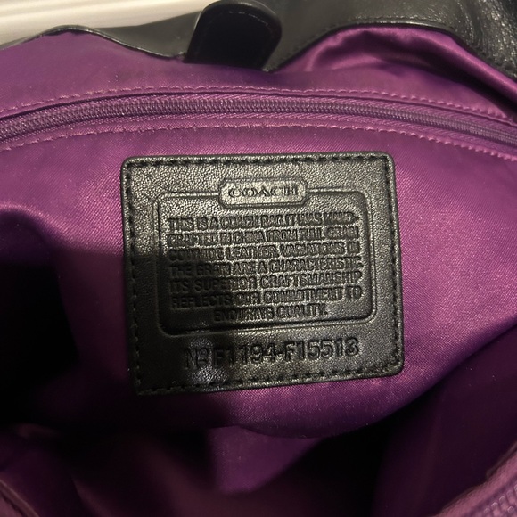 Coach Ashley Black Leather Carryall Satchel F15513 - Picture 5 of 5